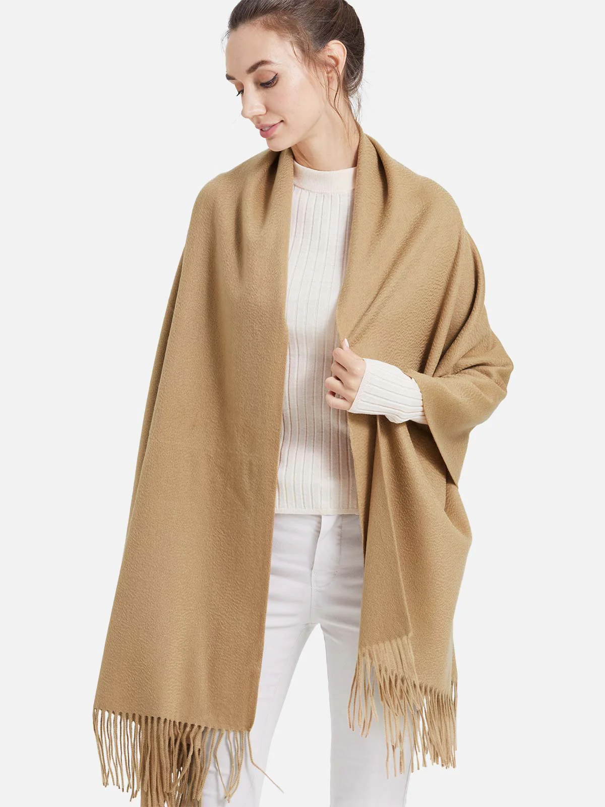 Camel Cashmere Wrap - Image 4