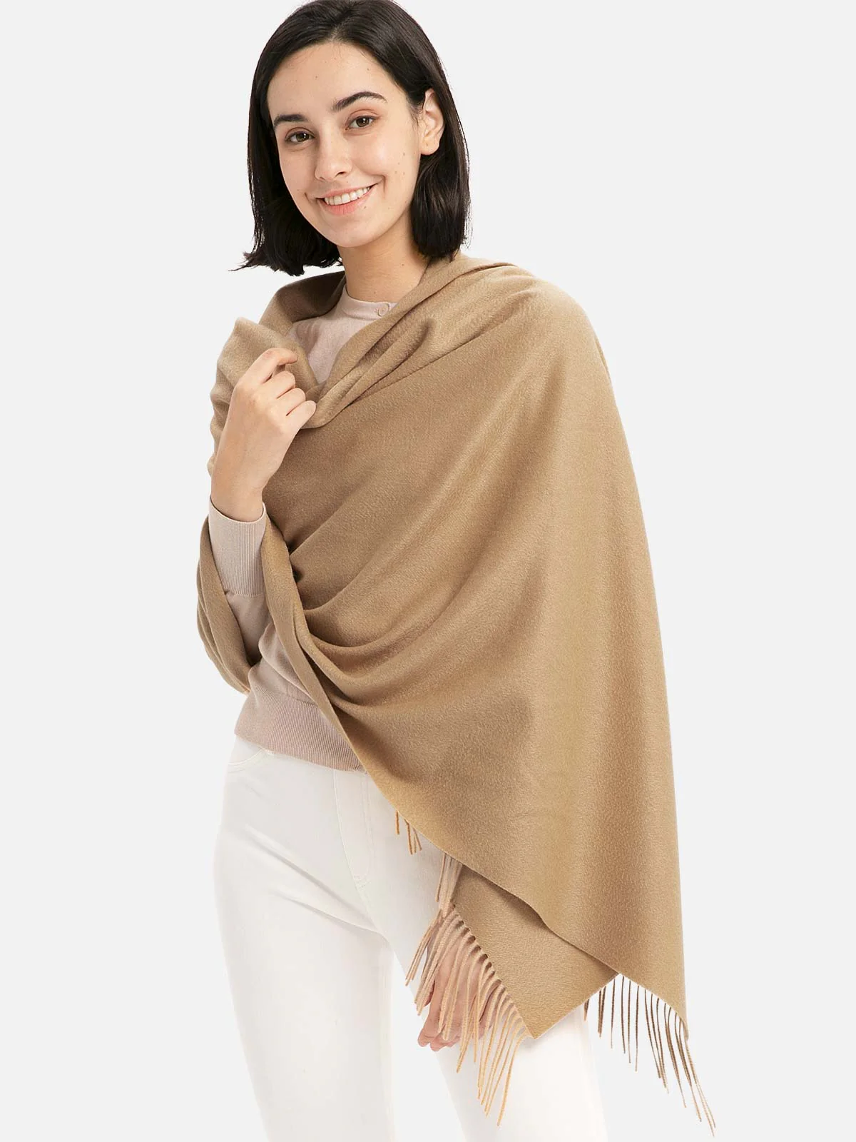 Camel Cashmere Wrap - Image 5