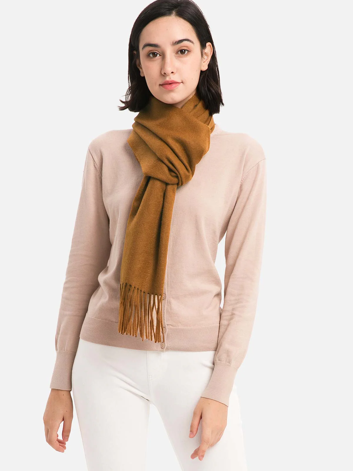 Golden Camel Cashmere Scarf - Image 3
