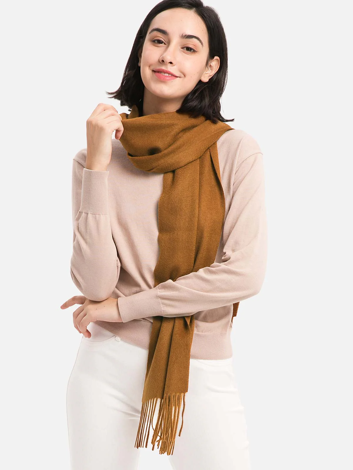 Golden Camel Cashmere Scarf - Image 4