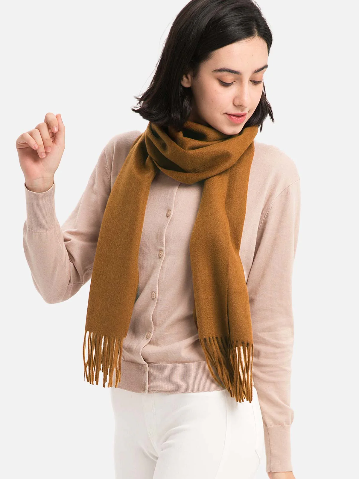 Golden Camel Cashmere Scarf - Image 6