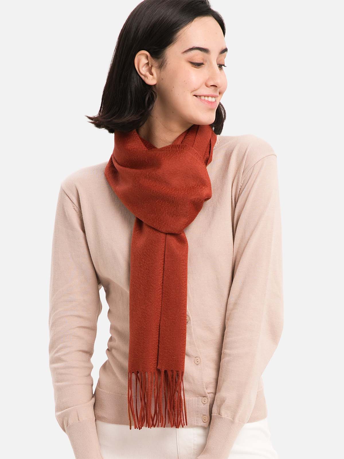 Orange Cashmere Scarf - Image 3