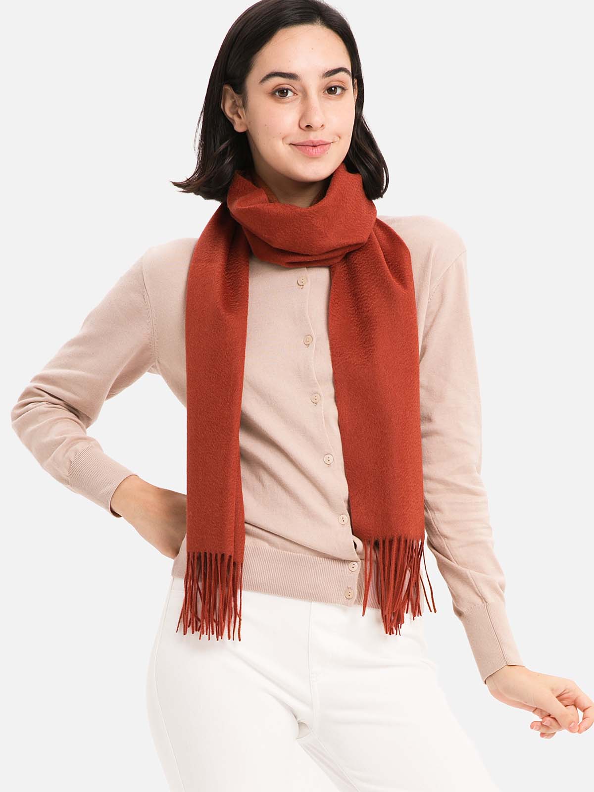 Orange Cashmere Scarf - Image 4
