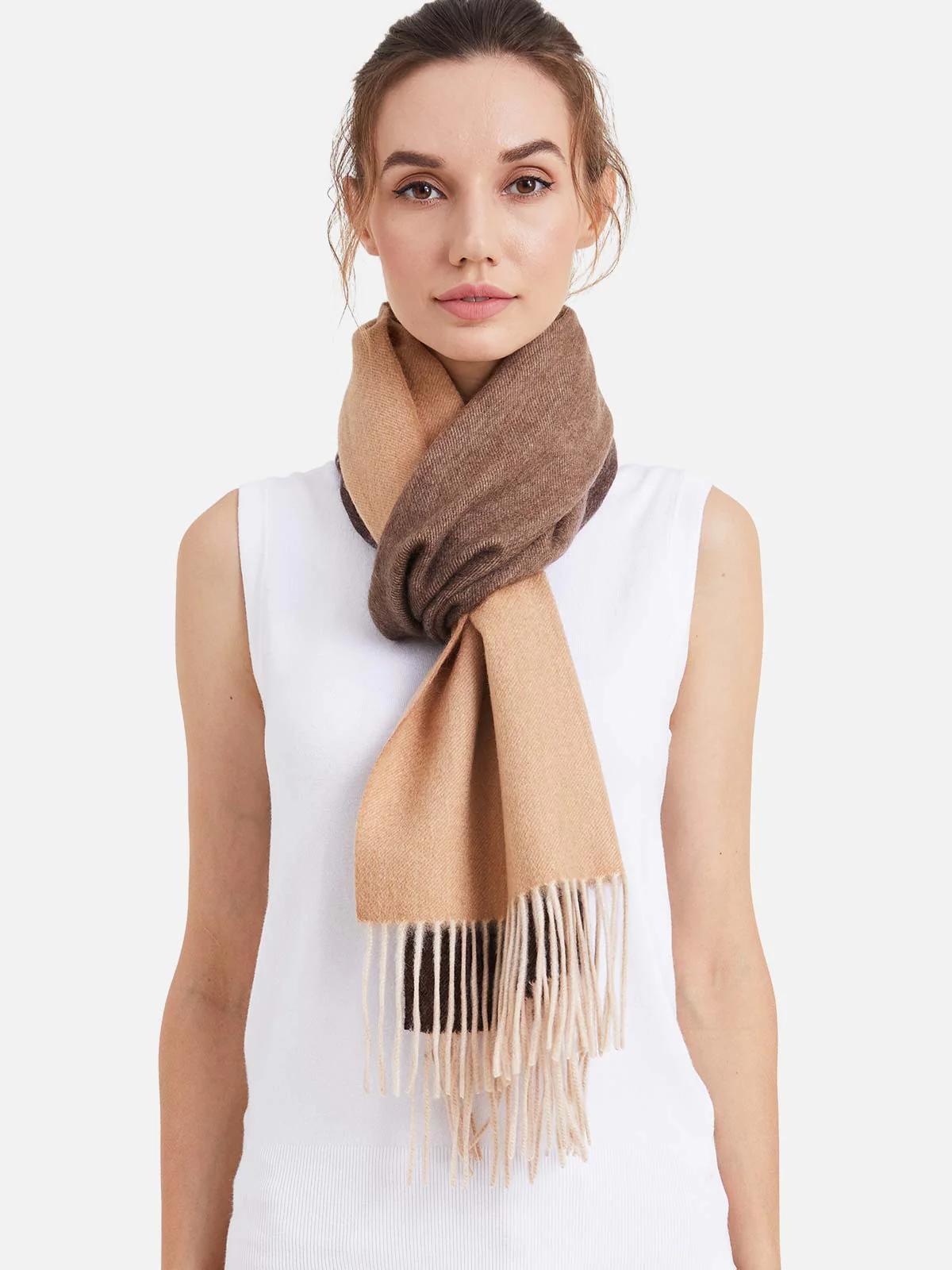 Chocolate Ombre Cashmere Scarf - Image 3