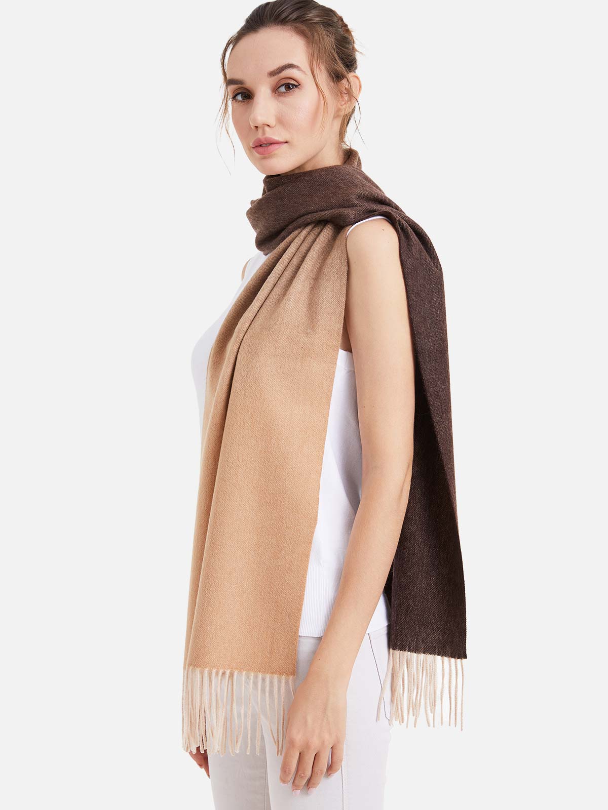 Chocolate Ombre Cashmere Scarf - Image 4