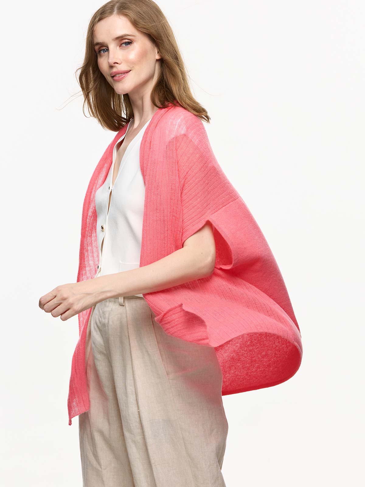 Coral Red Effortless Vest - Image 3