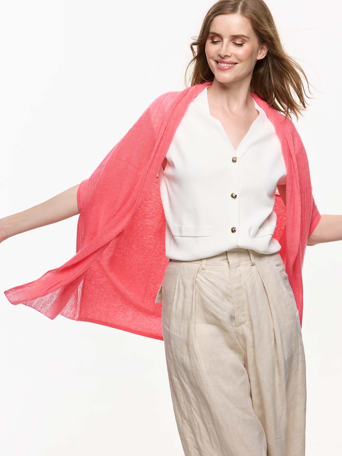 Coral Red Effortless Vest - Image 4