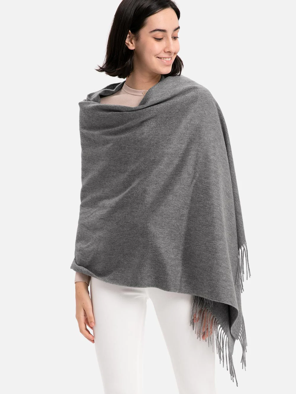 Dark Gray Cashmere Wrap - Image 3