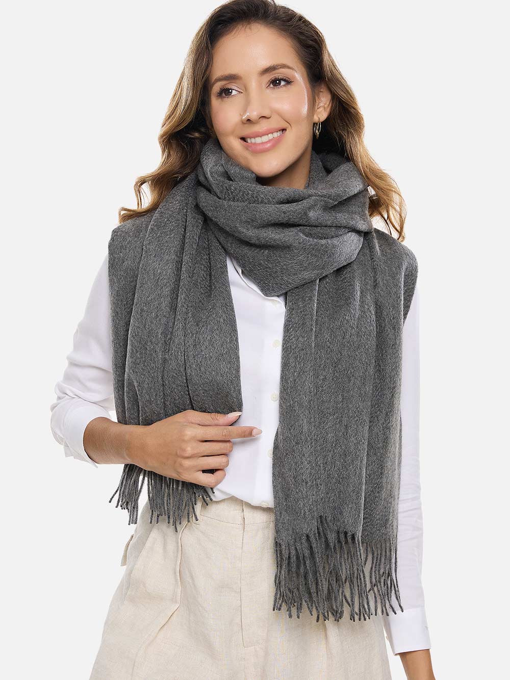 Dark Gray Cashmere Wrap - Image 4
