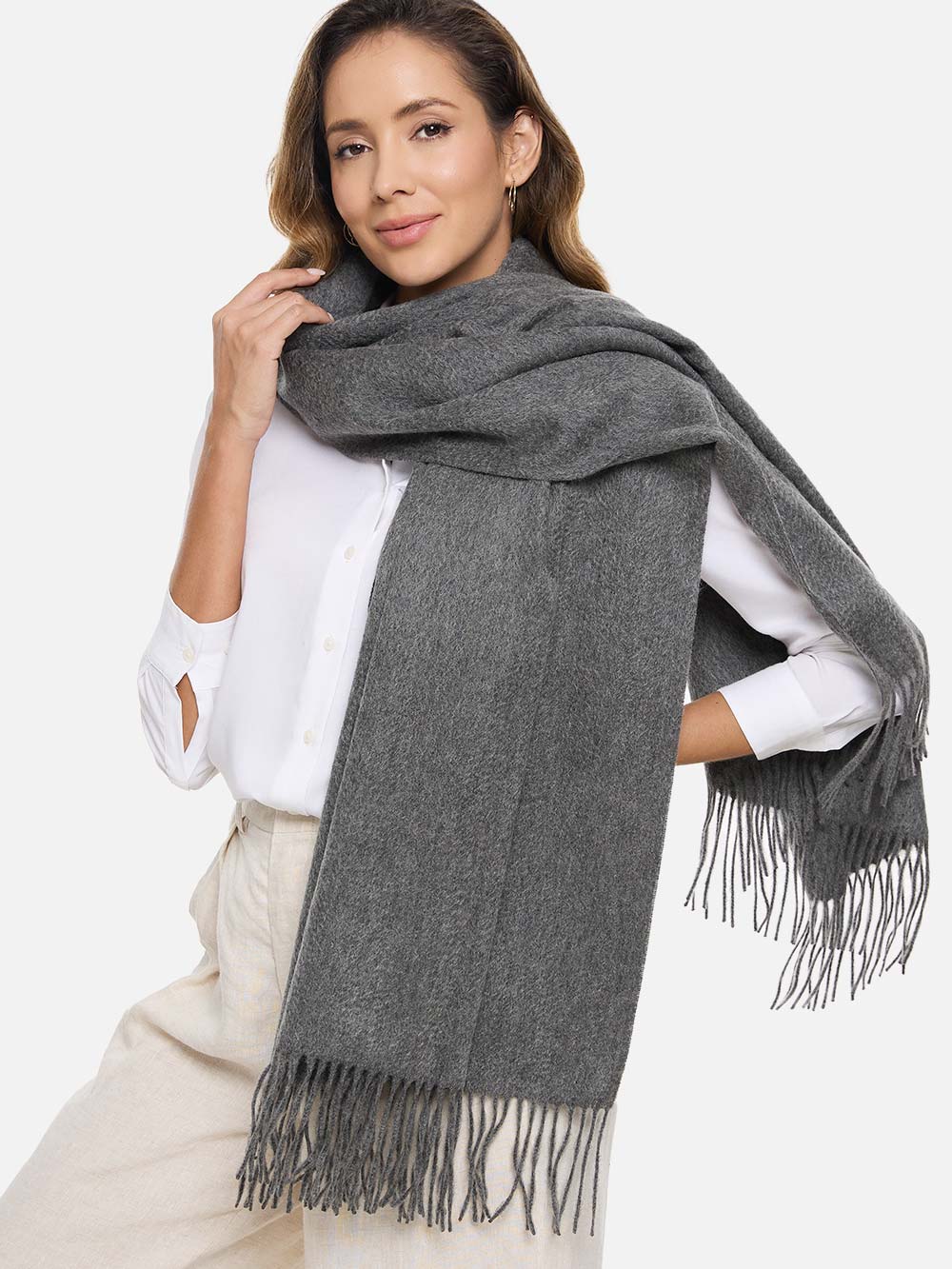 Dark Gray Cashmere Wrap - Image 6
