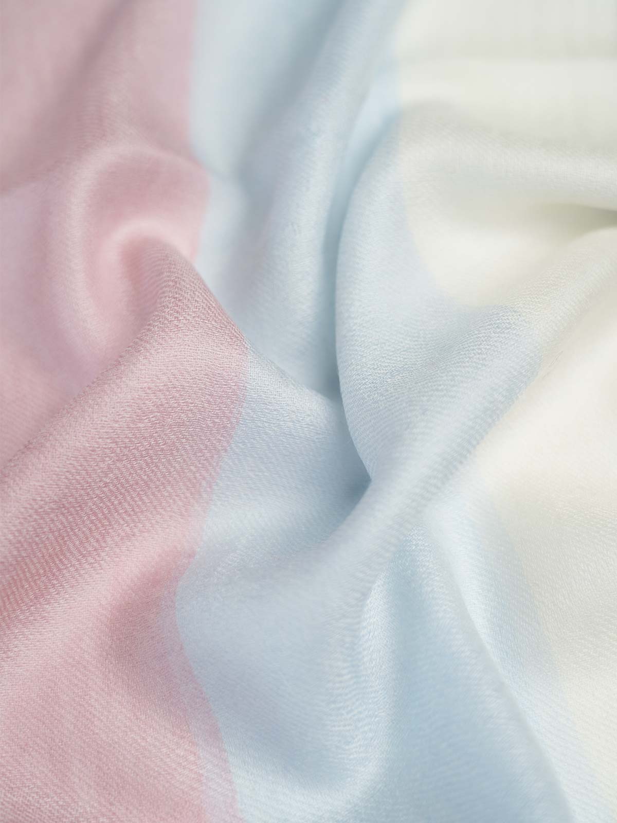 Featherlight Pink Blue Cashmere Scarf - Image 6