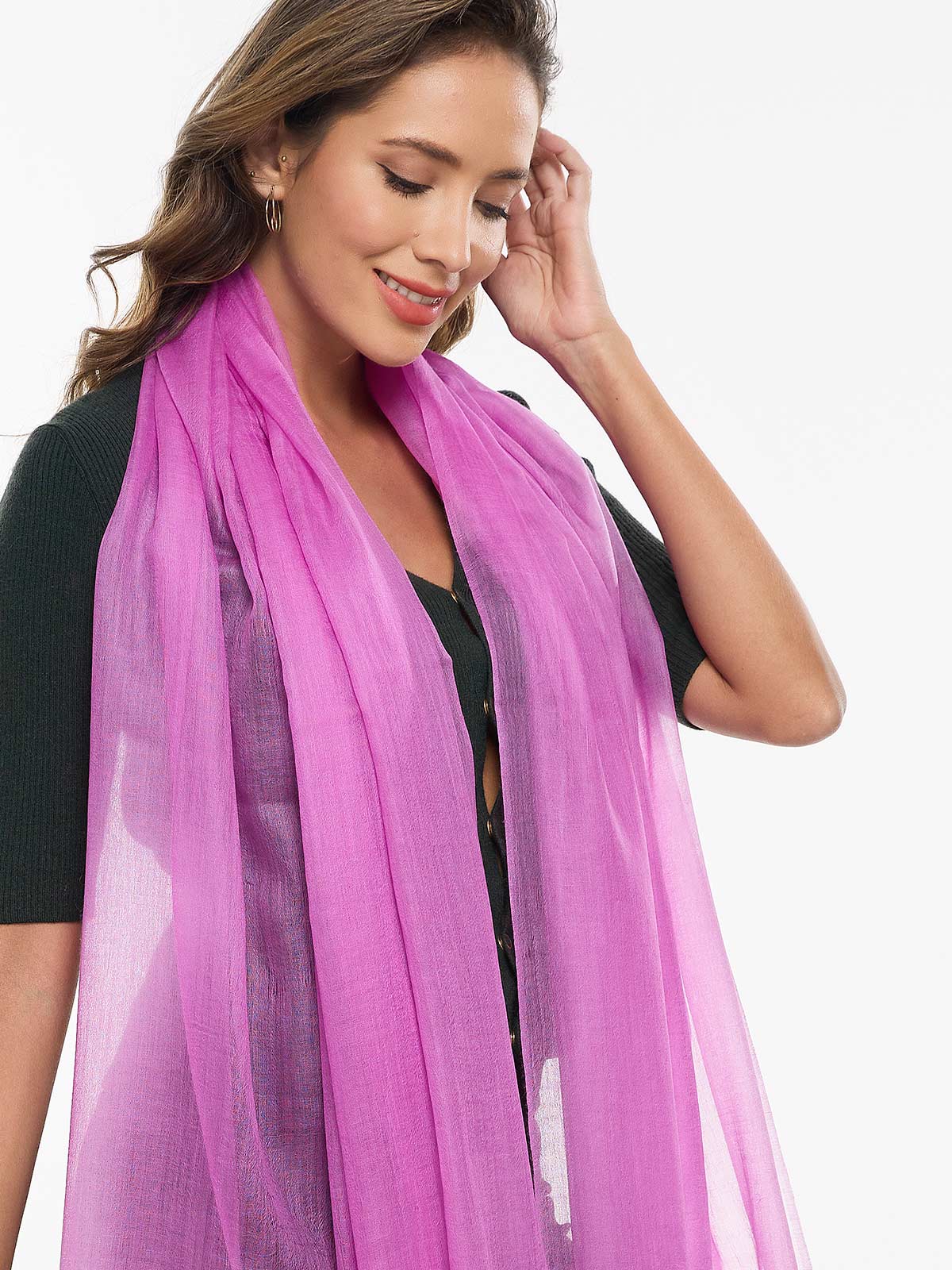 Featherlight Orchid Cashmere Scarf - Image 5