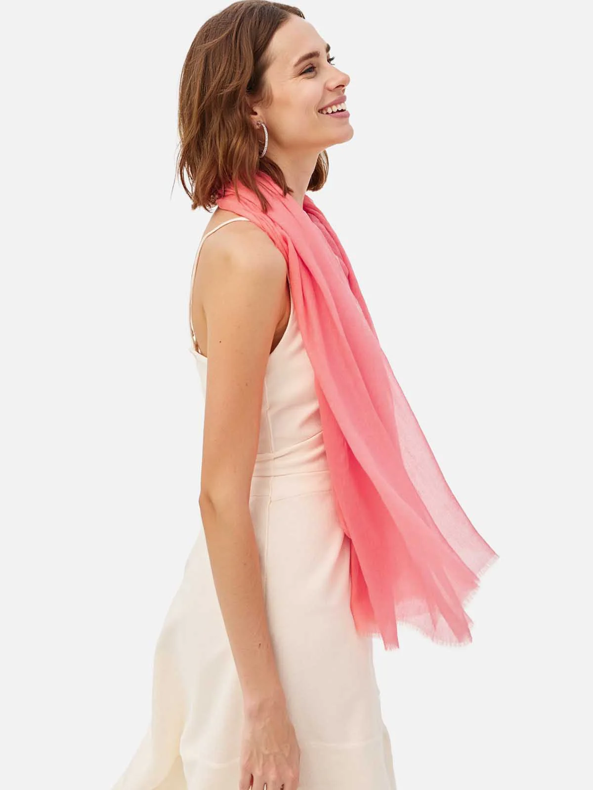 Featherlight Sugar Coral Cashmere Scarf - Image 3
