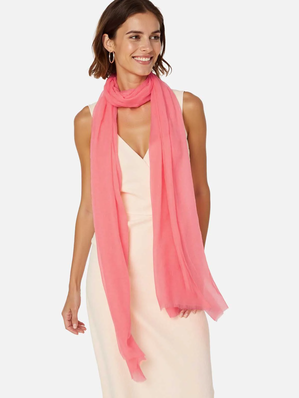 Featherlight Sugar Coral Cashmere Scarf - Image 5
