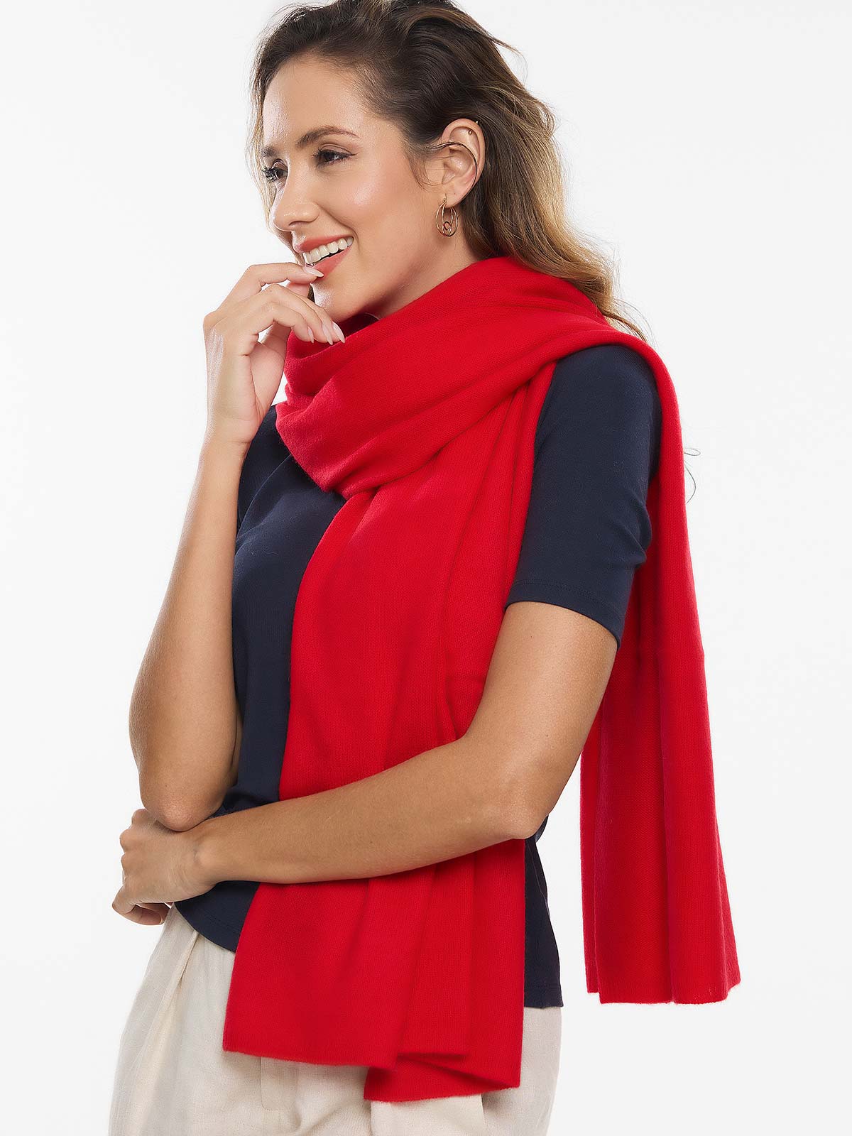 FlexKnit Red Cashmere Wrap - Image 4
