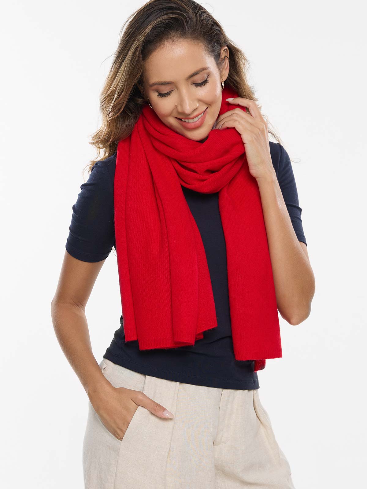FlexKnit Red Cashmere Wrap - Image 5