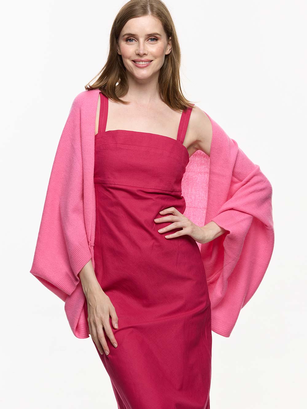 Fuchsia Wearable Cashmere Wrap - Image 3