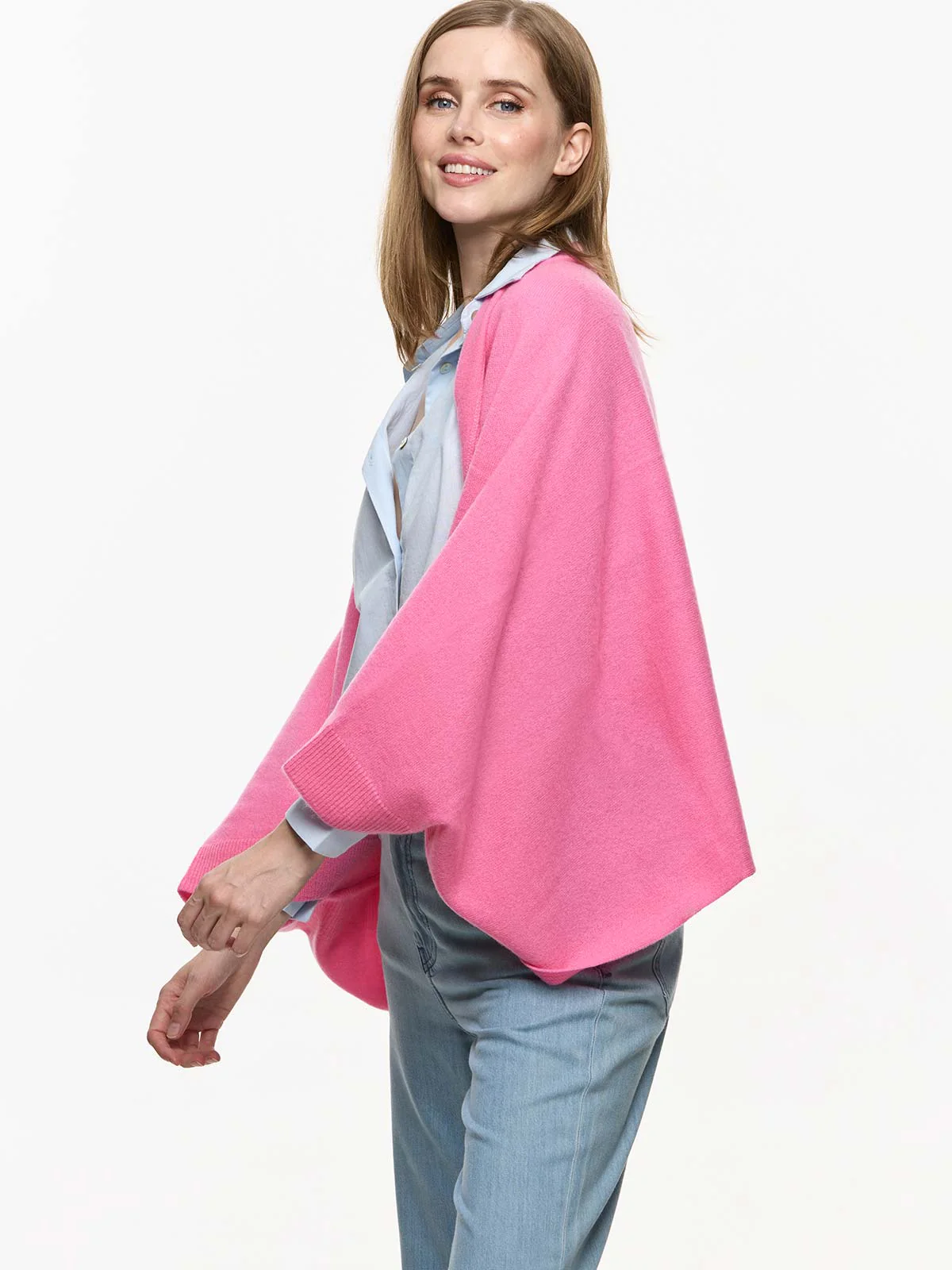 Fuchsia Wearable Cashmere Wrap - Image 6