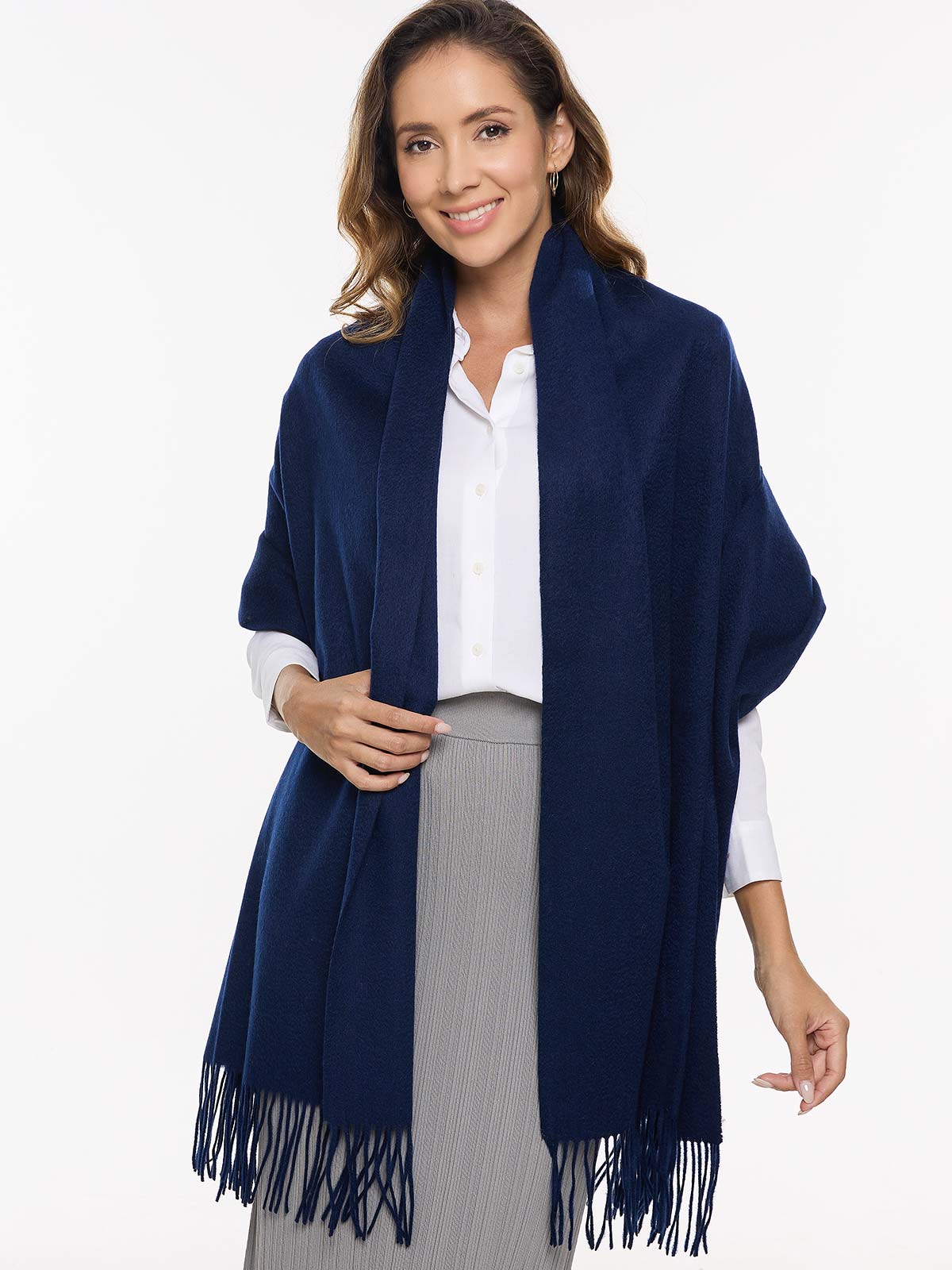 Navy Blue Cashmere Wrap - Image 3
