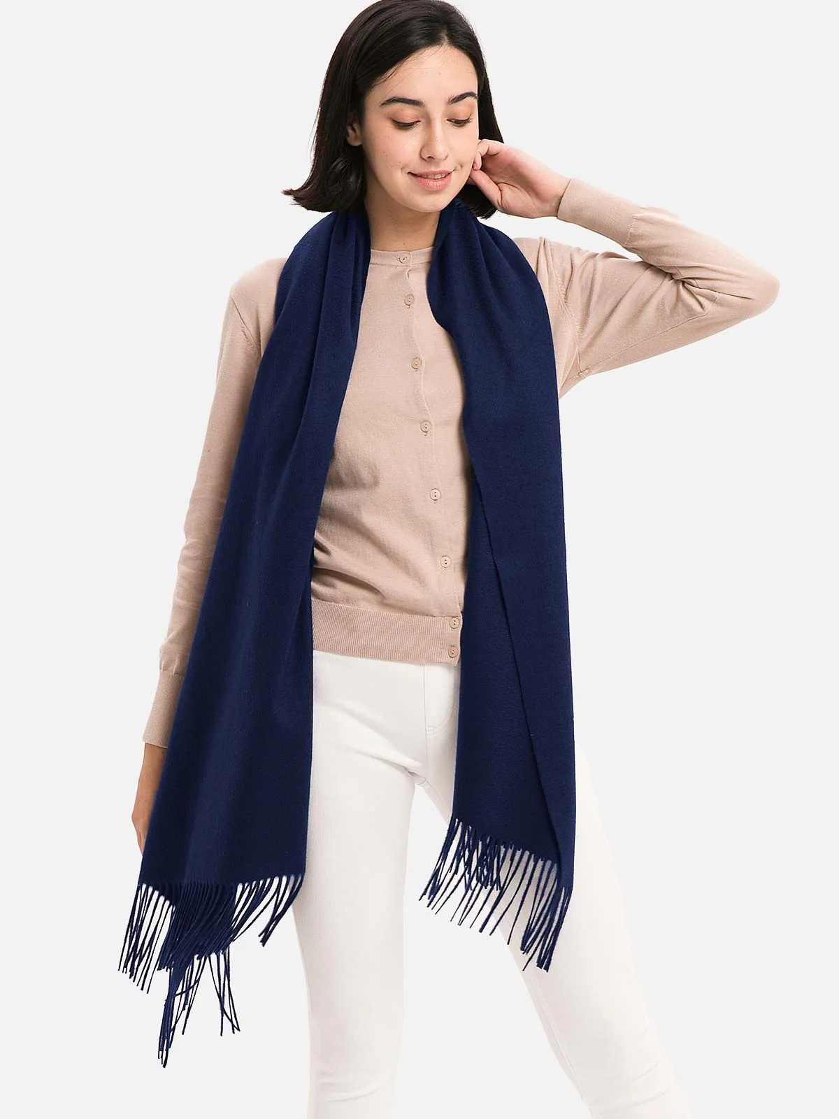 Navy Blue Cashmere Wrap - Image 5