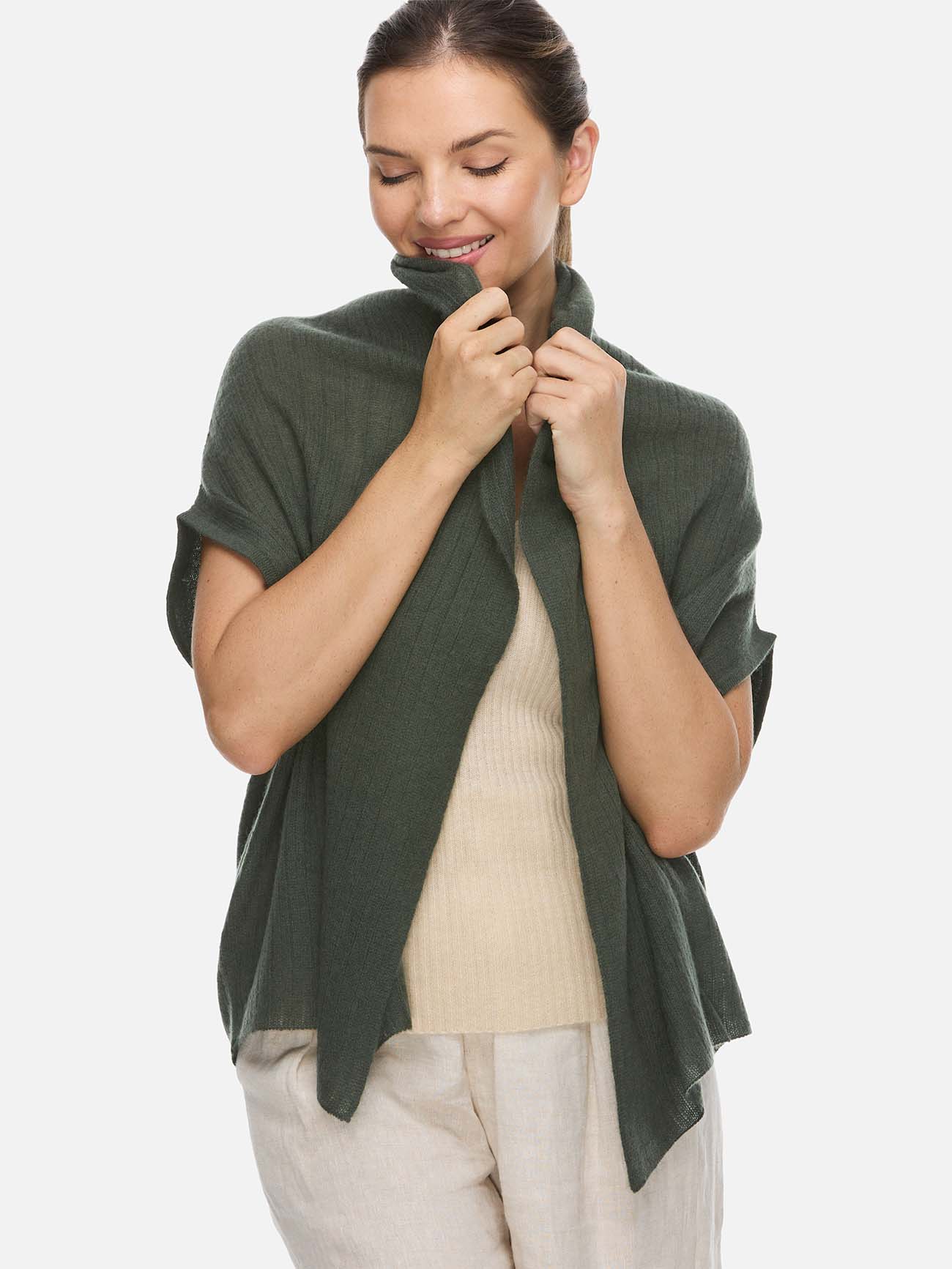 Olive Effortless Vest - Image 3