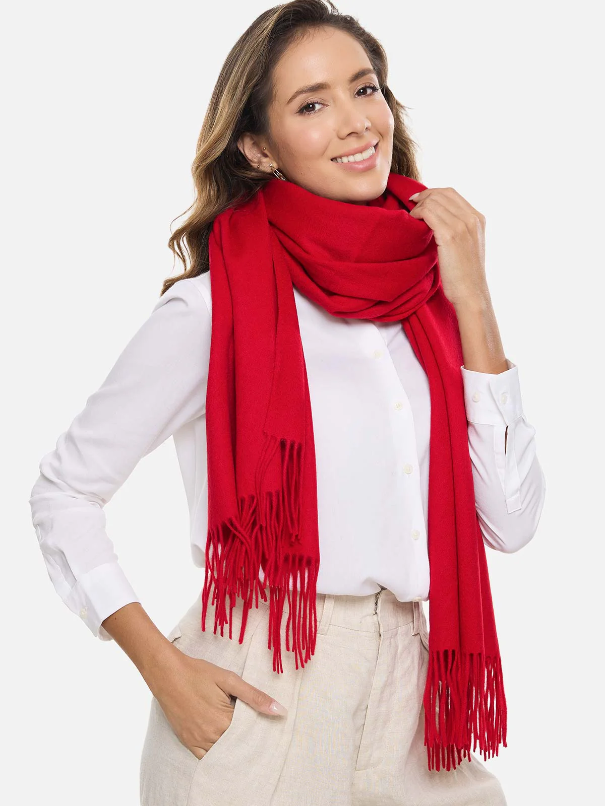 Red Cashmere Wrap - Image 3