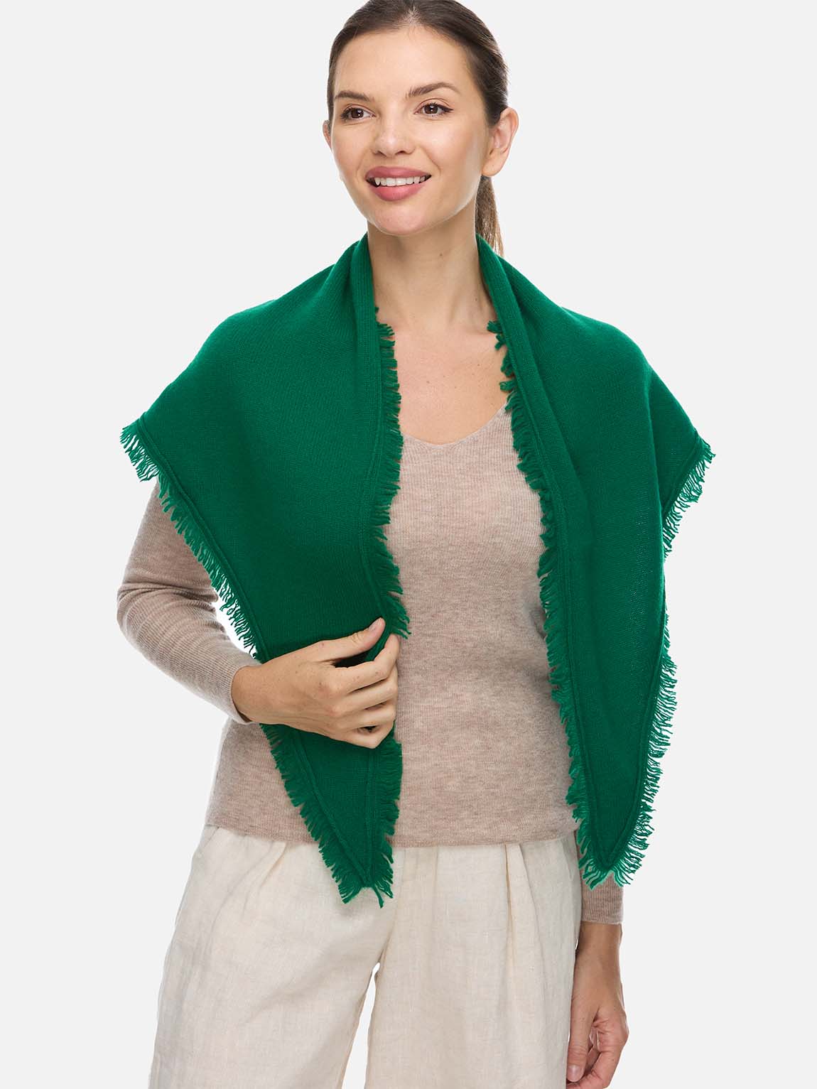Triangle Green Cashmere Scarf - Image 3