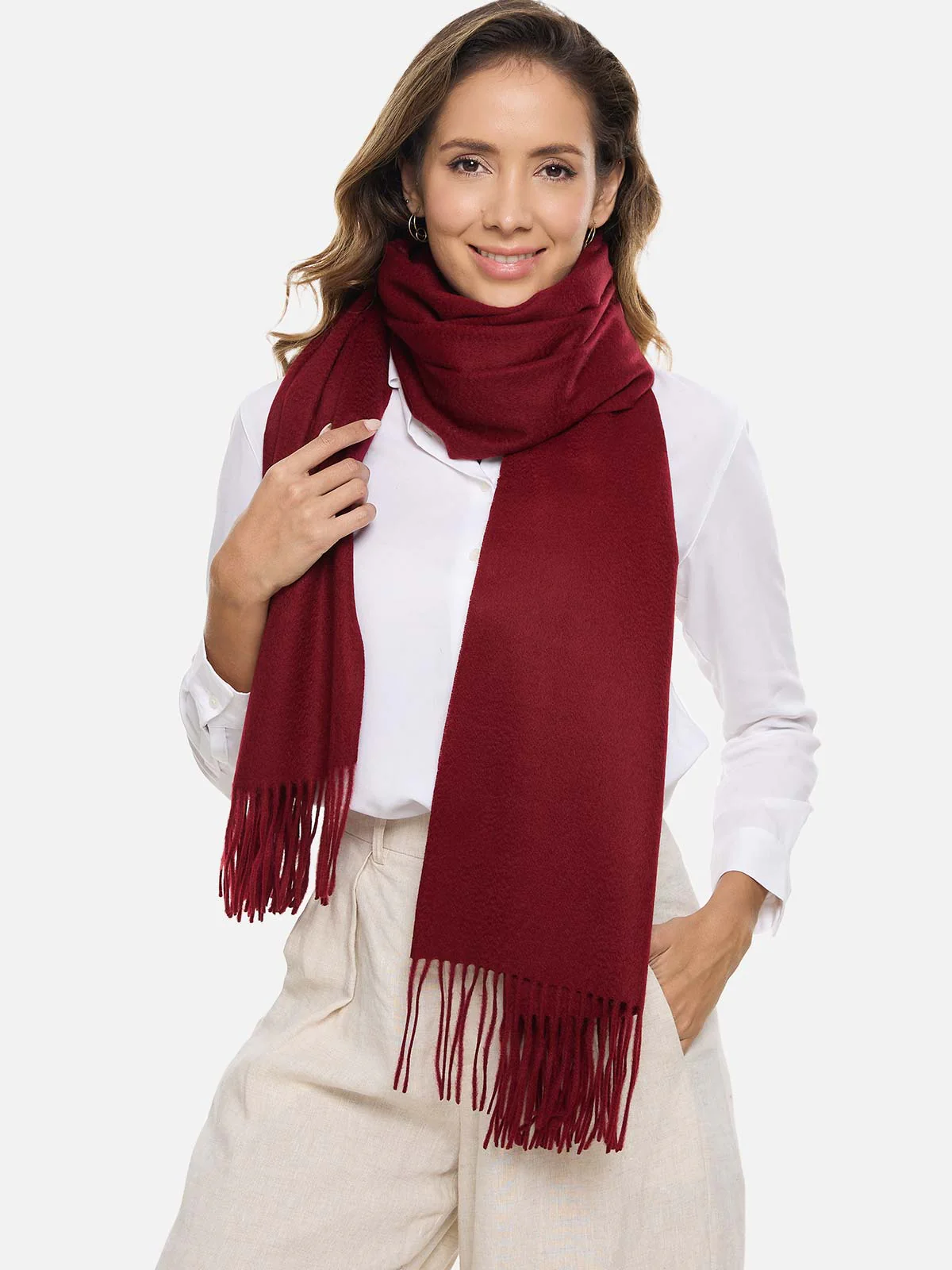 Wine Red Cashmere Wrap - Image 3